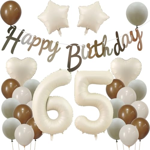 65. Geburtstag Deko Beige für Frau und Mann - Luftballons, Dekorationen und Party Zubehör 65. Geburtstag Deko Beige für Frau und Mann - Luftballons, Dekorationen und Party Zubehör von Haosell