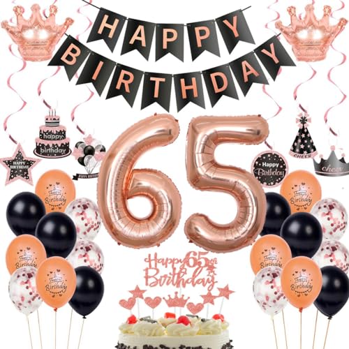 65. Geburtstag Dekorationen Rosegold Schwarz,Luftballon 65 Rosegold,Ballons 65 Geburtstag Frauen,Deko 65. Geburtstag Frau Rosegold Schwarz,Geburtstagsdeko 65 Jahr Frau,Party Deko 65 Jahre 65. Geburtstag Dekorationen Rosegold Schwarz,Luftballon 65 Rosegold,Ballons 65 Geburtstag Frauen,Deko 65. Geburtstag Frau Rosegold Schwarz,Geburtstagsdeko 65 Jahr Frau,Party Deko 65 Jahre von Haosell