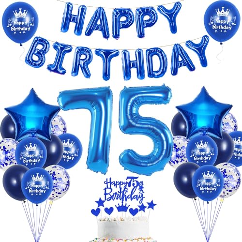 75. Geburtstag Dekoration Blau 75. Geburtstag Deko Mann Blau Tortendeko Geburtstag 75 Jahre Mann Party Deko Blau Luftballon 75 Geburtstag Blau 75 Geburtstag Frau Mann Ballon Marineblau von Haosell