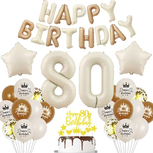 Beige Luftballon 80. Geburtstag Frau 80 Geburtstag Deko Beige Luftballon Geburtstag 80 Creme 80 Jahre Geburtstagsdeko Frau Mann 80 Jahre Beige Gold Ballon 80. Happy Birthday Girlande Beige von Haosell