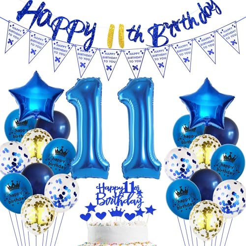 Blau 11. Geburtstag Dekoration Junge, Blau 11 Jahr Jungen Geburtstagsdeko, Luftballon 11. Geburtstag Party Deko, Junge Geburtstagsdeko 11 Jahre, 11 Ballon, Deko 11 Jahr von Haosell