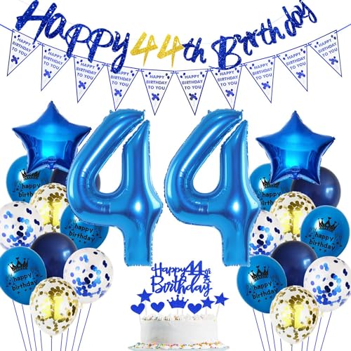 Blau 44. Geburtstag Dekoration Mann, Blau 44 Jahr Männer Geburtstagsdeko, Luftballon 44. Geburtstag Party Deko, Mann Geburtstagsdeko 44 Jahre, Blau 44 Ballon, Blau Deko 44 Jahr Geburtstagsdeko von Haosell