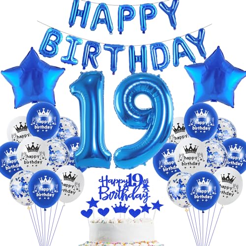 Blau Luftballon 19. Geburtstag Junge deko Folienballon 19 Tortendeko 19 Geburtstags Junge dekoration happy Birthday Girlande Banner Blau Geburtstagsdeko 19 jahre Junge Ballon deko 19. Geburtstag Junge Blau Luftballon 19. Geburtstag Junge deko Folienballon 19 Tortendeko 19 Geburtstags Junge dekoration happy Birthday Girlande Banner Blau Geburtstagsdeko 19 jahre Junge Ballon deko 19. Geburtstag Junge von Haosell