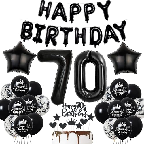 Deko 70. Geburtstag Mann Schwarz Tortendeko Luftballons Party Ballons Dekoration Geburtstagsdeko Jahre Frau Deko 70. Geburtstag Mann Schwarz Tortendeko Luftballons Party Ballons Dekoration Geburtstagsdeko Jahre Frau von Haosell