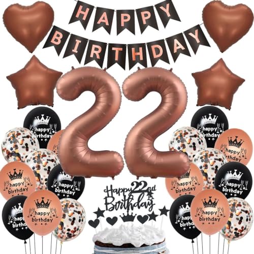 Luftballon 22. Geburtstag Deko, 22 Schokolade Ballons, 22 Geburtstag Deko Dunkelbraun, Geburtstagsdeko 22 Frau Braun, 22. Ballon für Frau Mann, Braun 22. Geburtstag Party Dekoration Luftballon 22. Geburtstag Deko, 22 Schokolade Ballons, 22 Geburtstag Deko Dunkelbraun, Geburtstagsdeko 22 Frau Braun, 22. Ballon für Frau Mann, Braun 22. Geburtstag Party Dekoration von Haosell