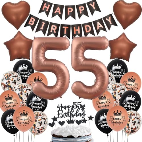 Luftballon 55. Geburtstag Deko, 55 Schokolade Ballons, 55 Geburtstag Deko Dunkelbraun, Geburtstagsdeko 55 Frau Braun, 55. Ballon für Frau Mann, Braun 55. Geburtstag Party Dekoration von Haosell
