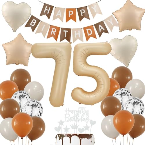 Luftballon 75 Geburtstag Creme, Luftballon 75 Geburtstag Nude, 75 Geburtstag Deko, 75 Geburtstag Frau Mann, Beige 75 Ballon Deko, 75. Geburtstag Dekorationen, Boho 75 Luftballon Beige von Haosell