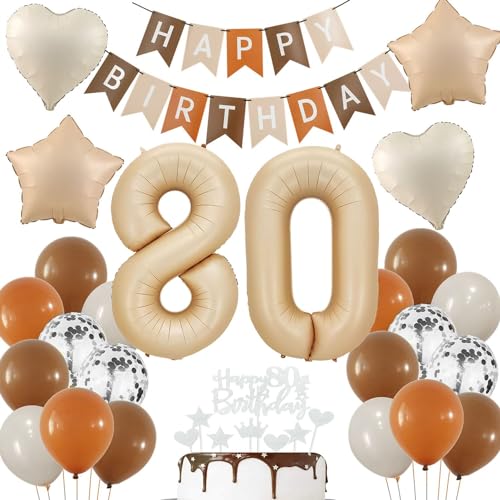 Luftballon 80 Geburtstag Creme, Luftballon 80 Geburtstag Nude, 80 Geburtstag Deko, 80 Geburtstag Frau Mann, Beige 80 Ballon Deko, 80. Geburtstag Dekorationen, Boho 80 Luftballon Beige von Haosell