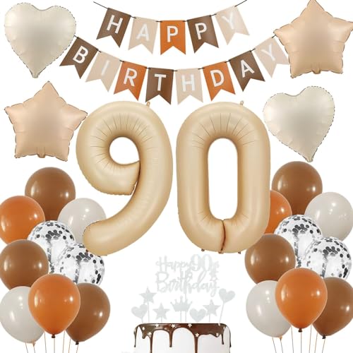 Luftballon 90 Geburtstag Creme, Luftballon 90 Geburtstag Nude, 90 Geburtstag Deko, 90 Geburtstag Frau Mann, Beige 90 Ballon Deko, 90. Geburtstag Dekorationen, Boho 90 Luftballon Beige von Haosell