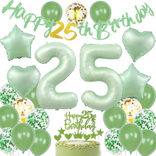 Luftballons 25. Geburtstag Grün, 25 Geburtstag Deko Frau, Geburtstagsdeko 25 Mann, Deko 25 Luftballon, 25. Dekoration Mann Frau, 25. Party Luftballons 25. Geburtstag Grün, 25 Geburtstag Deko Frau, Geburtstagsdeko 25 Mann, Deko 25 Luftballon, 25. Dekoration Mann Frau, 25. Party von Haosell