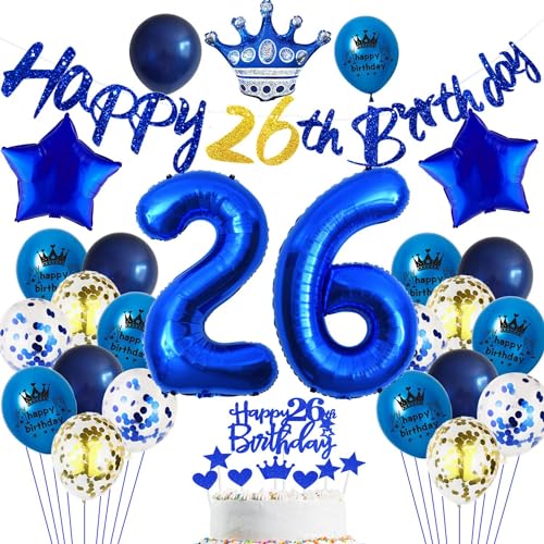 Blau Luftballons 26 Geburtstag Dekoration,26. Geburtstagsdeko Mann,26 Ballon Blau Deko, Luftballon 26. Geburtstag Party Deko,Geburtstagsdeko 26 Jahre Männer Blau Luftballons 26 Geburtstag Dekoration,26. Geburtstagsdeko Mann,26 Ballon Blau Deko, Luftballon 26. Geburtstag Party Deko,Geburtstagsdeko 26 Jahre Männer von Haosell