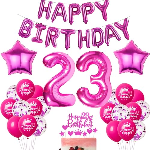 Rosa Luftballon 23. Geburtstag Hot Pink Geburtstag Luftballon 23 Jahre Rosa Ballon 23. Geburtstagsdeko 23 Jahre Frauen 23 Party Deko Rosa 23. Frau Dekorationen Rose von Haosell