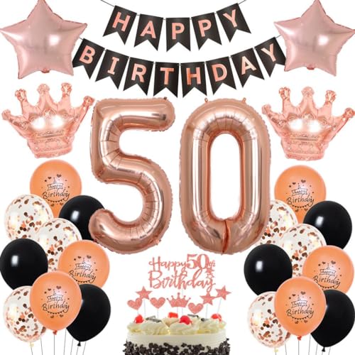 Rosegold 50 Jahr Geburtstag Frau, Rosegold Luftballon 50 Geburtstag Frau, 50. Geburtstag Dekorationen Frauen, Rosegold Schwarz 50. Party Deko, Geburtstagsdeko 50 Jahr Rosegold Schwarz Rosegold 50 Jahr Geburtstag Frau, Rosegold Luftballon 50 Geburtstag Frau, 50. Geburtstag Dekorationen Frauen, Rosegold Schwarz 50. Party Deko, Geburtstagsdeko 50 Jahr Rosegold Schwarz von Haosell