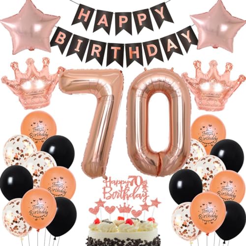 Rosegold 70 Jahr Geburtstag Frau, Rosegold Luftballon 70 Geburtstag Frau, 70. Dekorationen Frauen, Schwarz 70. Party Deko, Geburtstagsdeko 70 Jahr Schwarz Rosegold 70 Jahr Geburtstag Frau, Rosegold Luftballon 70 Geburtstag Frau, 70. Dekorationen Frauen, Schwarz 70. Party Deko, Geburtstagsdeko 70 Jahr Schwarz von Haosell
