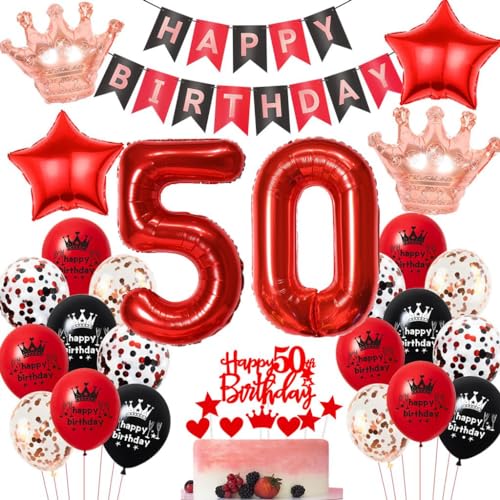 Rot Geburtstagsdeko 50 Jahr Frau, 50 Geburtstag Deko Schwarzes Rot, Luftballons 50. Geburtstag Frau Rot Schwarz, 50 Jahr Luftballons Schwarz Rot, 50. Party Deko Ballon Rot Geburtstagsdeko 50 Jahr Frau, 50 Geburtstag Deko Schwarzes Rot, Luftballons 50. Geburtstag Frau Rot Schwarz, 50 Jahr Luftballons Schwarz Rot, 50. Party Deko Ballon von Haosell