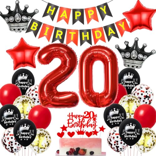 Schwarz Rot 20. Geburtstag Dekoration,Luftballons 20. Geburtstag Frau Rot Schwarz,Ballons 20 Jahre Geburtstagsdeko Mann Frau,20 Jahre Geburtstagsdeko Schwarz Rot 20. Geburtstag Dekoration,Luftballons 20. Geburtstag Frau Rot Schwarz,Ballons 20 Jahre Geburtstagsdeko Mann Frau,20 Jahre Geburtstagsdeko von Haosell