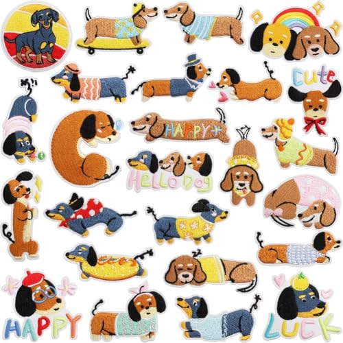 25 Stück Süße Hunde-aufnäher Zum Aufbügeln, Dackel-gestickte Aufnäher Für Kleidung, Dackel-Applikationen Für Hüte, Jacken, Rucksäcke, Kleider, Schuhe 25 Stück Süße Hunde-aufnäher Zum Aufbügeln, Dackel-gestickte Aufnäher Für Kleidung, Dackel-Applikationen Für Hüte, Jacken, Rucksäcke, Kleider, Schuhe von Haowul