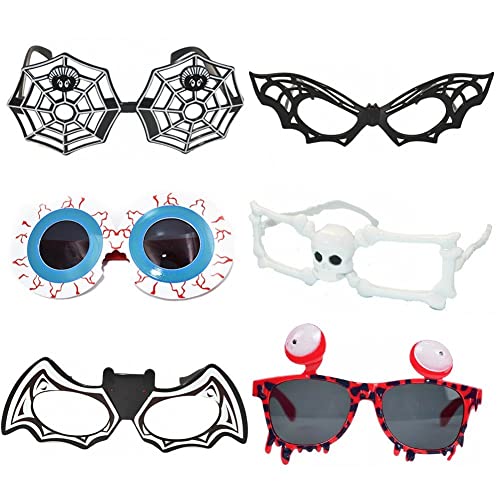 Halloween Partygläser 6pcs Kürbisschädel Spinnen Web Sonnenbrille Neuheit Lustige Brille Für Halloween -party -gefälligkeiten von Haowul