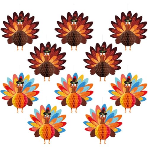 Haowul 10 Teile/Satz Türkei Waben Ball Ornamente Thanksgiving Party Themed Tabellenmittel Einstellung Dekorationen von Haowul