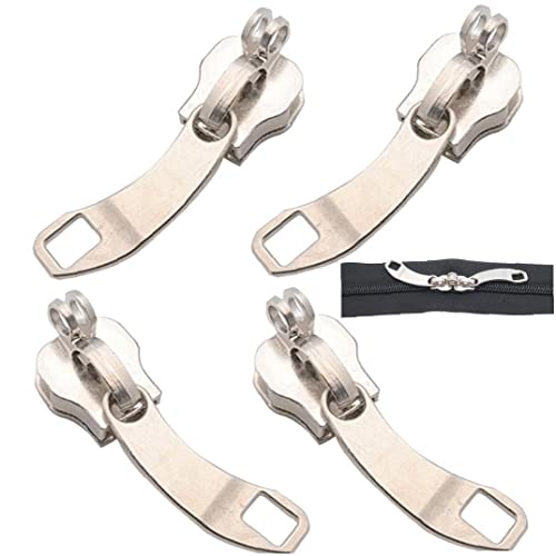 Haowul 2 Paare 8 Reißverschluss Pull Metall Reißverschluss Slider Reißverschluss Kopf DIY -Kleidung Bag Kofferzubehör Für Reißverschluss Reparaturkits von Haowul