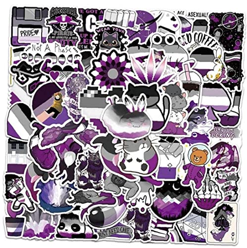 60pcs Asexuelle Pride -aufkleber, Lgbt -stolz Nicht -sexuelle Vinylaufkleber, Perfekt Für Wasserflaschen -laptop -scrapbooking -abziehbilder Asexual Pride Gift von Haowul