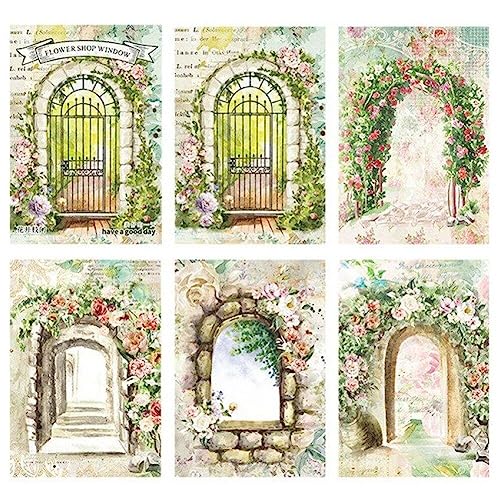 Haowul Ästhetische Dekorative Handwerksvorräte, Vintage Castle Door Fenster Schablonenpapier Für Junk Journal Supplies, Scrapbooking Materialpapier Für Journaling Supplies Haowul Ästhetische Dekorative Handwerksvorräte, Vintage Castle Door Fenster Schablonenpapier Für Junk Journal Supplies, Scrapbooking Materialpapier Für Journaling Supplies von Haowul