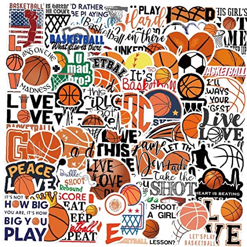 Haowul Basketball -Aufkleber 50pcs Sports Ball Sticker Pack wasserdichte Vinylabziehbilder Für Wasserflaschen Sammelalbum Laptop Bike Party Gefälligkeiten Für Jungen von Haowul
