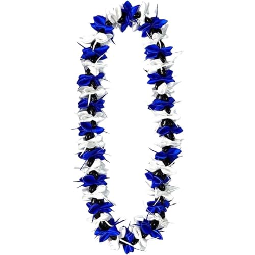 Haowul Schulfarbene Abschluss-Band-lei-Halskette Kukui-nüssen, Blumen-Band-lei, Hawaiianische Party-Band-lei Haowul Schulfarbene Abschluss-Band-lei-Halskette Kukui-nüssen, Blumen-Band-lei, Hawaiianische Party-Band-lei von Haowul