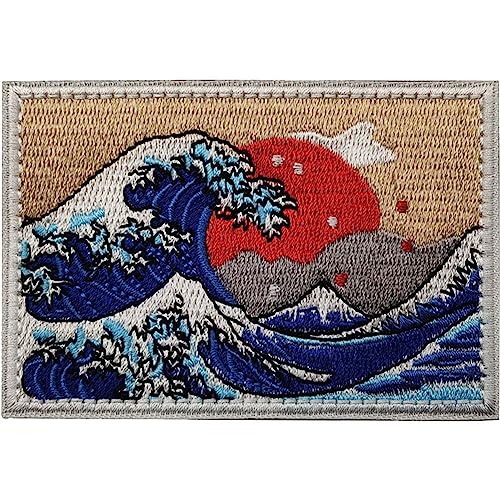 Haowul Sticked Die Große Welle Von Kanagawa Japan Patch Military Patches Abzeichen Moral Für Rucksack von Haowul