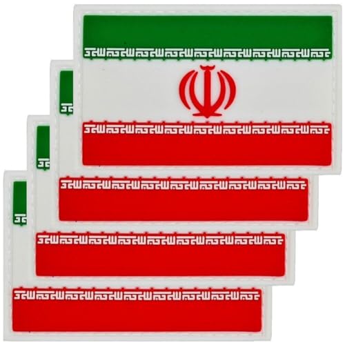 Klettverschluss, Iran-flagge, Abzeichen, 4 Stück, Patches, Iran-landesflagge, Applikation, Taktisches Abzeichen, Militär-patch Für Kleidung, Rucksack von Haowul