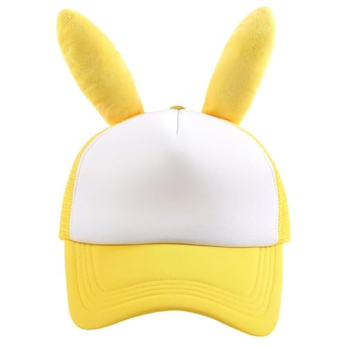 Niedliche Baseballkappe Hasenohren, Häschenmütze, Sonnenschutzhut Aus Netzstoff, Ausgehöhlte Sommerkappe, Baseballmütze, Spritzige Kappe Für Damen Und Herren von Haowul
