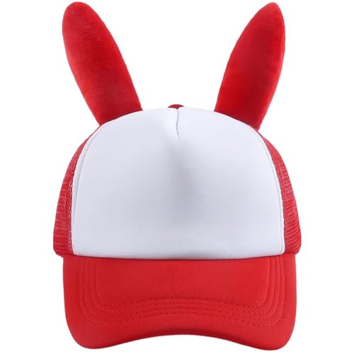 Niedliche Baseballkappe Hasenohren, Häschenmütze, Sonnenschutzhut Aus Netzstoff, Ausgehöhlte Sommerkappe, Baseballmütze, Spritzige Kappe Für Damen Und Herren von Haowul