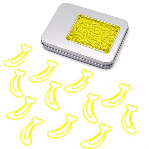 Haowuliao 60 gelbe Bananen-Büroklammern, Lesezeichen, Geschenk für Bananenliebhaber, Obstladenbesitzer Haowuliao 60 gelbe Bananen-Büroklammern, Lesezeichen, Geschenk für Bananenliebhaber, Obstladenbesitzer von Haowuliao