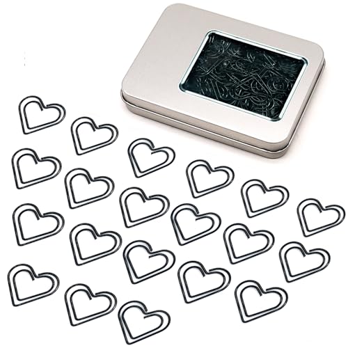 Haowuliao Büroklammern, Herz-Liebhaber, Geschenk für Frauen, Schwarz, 100 Stück von Haowuliao