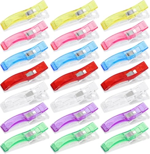 Haoyaru große Nähklammer, Mehrzweck-Nähklammer, Mehrfarb-Quilting-Clip, Kunststoff-Clip, verwendet für Stoff Binden Quilting Handwerk Nähzubehör und Zubehör, 21-Stücke von Haoyaru