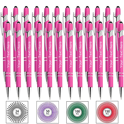 Bis Zu 500 Kugelschreiber Personalisiert Benutzerdefinierter Metall Stift Gravierte Laser-Kugelschreiber Individuelle Stifte Mit Namen Einziehbar FüR Frauen MäNner Hochzeit von Hapelf