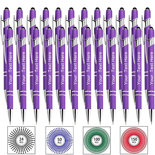 Bis Zu 500 Kugelschreiber Personalisiert Benutzerdefinierter Metall Stift Gravierte Laser-Kugelschreiber Individuelle Stifte Mit Namen Einziehbar FüR Frauen MäNner Hochzeit von Hapelf