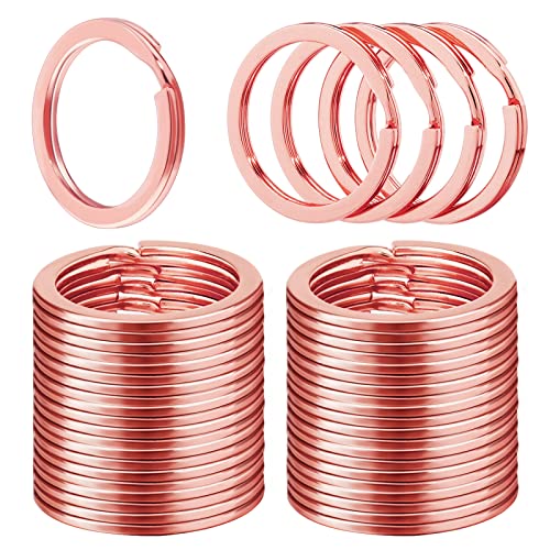 Hapeper 25 Stück 2,5 cm geteilte Schlüsselringe aus Metall, flacher Schlüsselanhänger für Zuhause, Autoschlüssel, Schmuckherstellung, Roségold Hapeper 25 Stück 2,5 cm geteilte Schlüsselringe aus Metall, flacher Schlüsselanhänger für Zuhause, Autoschlüssel, Schmuckherstellung, Roségold von Hapeper