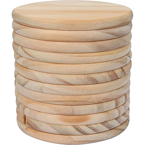 Hapihom 10 Stück unlackierte Holzscheiben 7,9 cm DIY runde blanko Holzspäne für DIY Architekturmodelle Zeichnen Malerei Holz Gravur von Hapihom