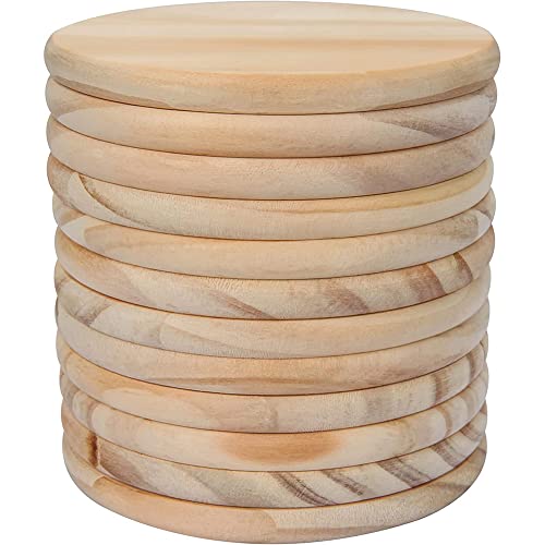 Hapihom 20 Stück unlackierte Holzscheiben 7,9 cm DIY runde blanko Holzspäne für DIY Architekturmodelle Zeichnen Malerei Holzgravur von Hapihom