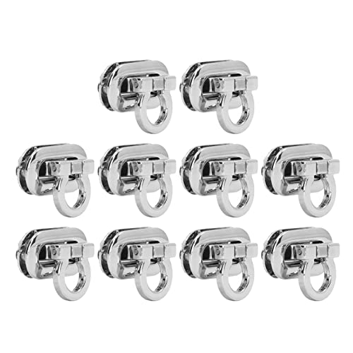 10 Stück Twist Turn Lock, Metall Drehverschluss Geldbörse Sperre, Taschenverschlüsse Steckschloss Hardware für DIY Handtasche, Geldbeutel, Rucksack, Lederhandwerk Zubehör von Hapivida