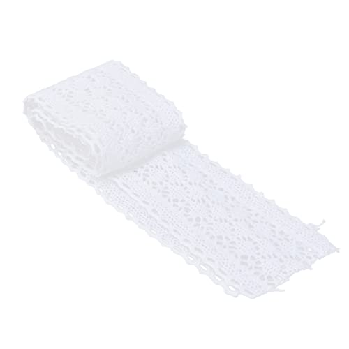 10 Yard Baumwolle Spitzenborte 5,8cm Breite Vintage Spitzenstoff Zierband für DIY Basteln Handwerk Kleidung Unterwäsche Röcke Hochzeitskleid Tischdeko(Weiß) von Hapivida