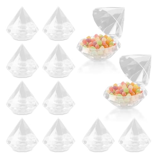 12 Stk. Süßigkeiten Bevorzugung Schachteln, klare Diamant Förmige Süßigkeit Schachteln aus Kunststoff für Hochzeits Bevorzugungen, transparente Gläser Aufbewahrung Box für Party von Hapivida