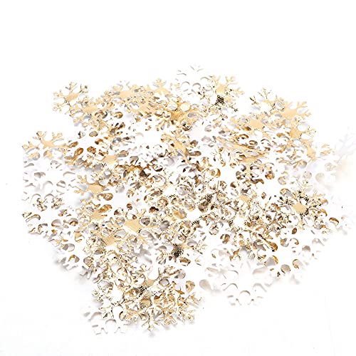 200 PCs Schneeflocken Konfetti, nicht gewebter Stoff schimmere künstliche Schnee Winter Konfetti Tischdekoration für Weihnachtsfeiertagszeiten Geburtstagsfeier (Gold) von Hapivida