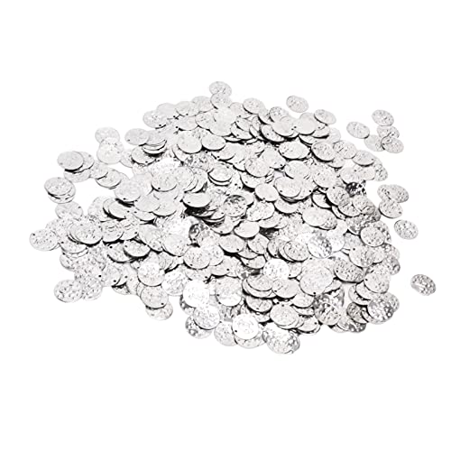 Hapivida 2000 Stück Lose Münzen Perlen, 20 mm Runde Scheibe Anhänger, Ottoman Tugra Pailletten für Gürtel, Münzschmuck, Haarschmuck, Orientalischer, Kopfschmuck, Bauchtanzkostüm(Silber) von Hapivida
