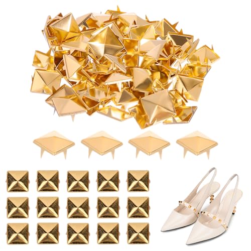 400 Stück Quadratische Nieten Metall 4mm Gold Pyramide Spike Nieten für Leder, DIY Punk Nieten Pyramidenförmiger für Taschen Kleidung, Schuhe Lederband Handschuhe 400 Stück Quadratische Nieten Metall 4mm Gold Pyramide Spike Nieten für Leder, DIY Punk Nieten Pyramidenförmiger für Taschen Kleidung, Schuhe Lederband Handschuhe von Hapivida
