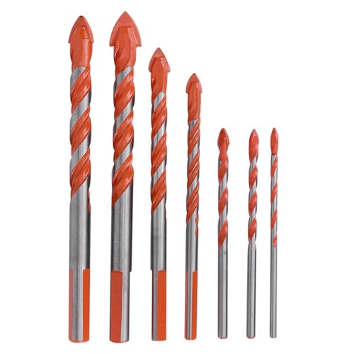 7pcs Mauerwerkbohrbit Set, 3mm/4mm/5mm/6mm/8mm/10 mm/12 mm Glas und Fliesenbohrer Bit DIY Wandlochbohrwerkzeug Bit 7pcs Mauerwerkbohrbit Set, 3mm/4mm/5mm/6mm/8mm/10 mm/12 mm Glas und Fliesenbohrer Bit DIY Wandlochbohrwerkzeug Bit von Hapivida