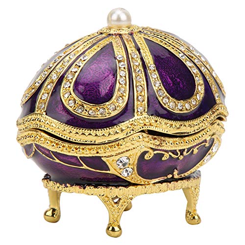 Emaille Fabergé Ei Schmuck Kästchen, Emaillierte Schmuckschatulle, 4.8x4.2x5.3cm Vintage Schmuckkasten mit Deckel, Handbemalt Retro Schmuckkoffer mit Scharnier für Ohrringe Halsketten Ring Emaille Fabergé Ei Schmuck Kästchen, Emaillierte Schmuckschatulle, 4.8x4.2x5.3cm Vintage Schmuckkasten mit Deckel, Handbemalt Retro Schmuckkoffer mit Scharnier für Ohrringe Halsketten Ring von Hapivida
