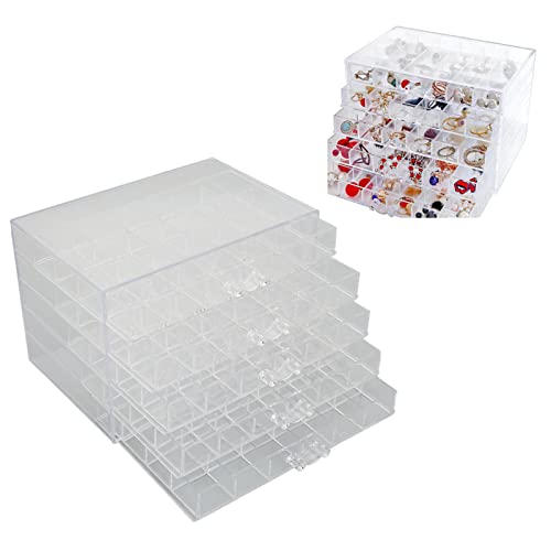 Hapivida 120 Grids Acryl Schmuck Aufbewahrungsbox 5 Schubladen Transparente Ohrring Schmuckkästchen Sortierboxen für Frauen Mädchen Ringe Halsketten Make-up Kosmetik Hapivida 120 Grids Acryl Schmuck Aufbewahrungsbox 5 Schubladen Transparente Ohrring Schmuckkästchen Sortierboxen für Frauen Mädchen Ringe Halsketten Make-up Kosmetik von Hapivida