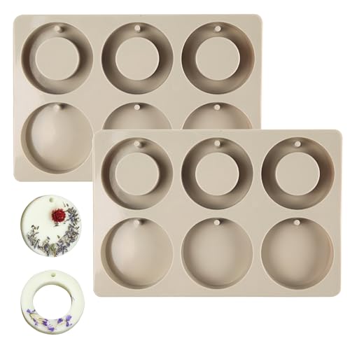 Hapivida 2 Stück SIlikonform Seifenform, 6 Kreise Silikonform Rechteckig Silikon mit Loch zum Aufhängen Seifenformen Seife Gießformen für Seife Duft Aromatherapie Schmuck Hapivida 2 Stück SIlikonform Seifenform, 6 Kreise Silikonform Rechteckig Silikon mit Loch zum Aufhängen Seifenformen Seife Gießformen für Seife Duft Aromatherapie Schmuck von Hapivida
